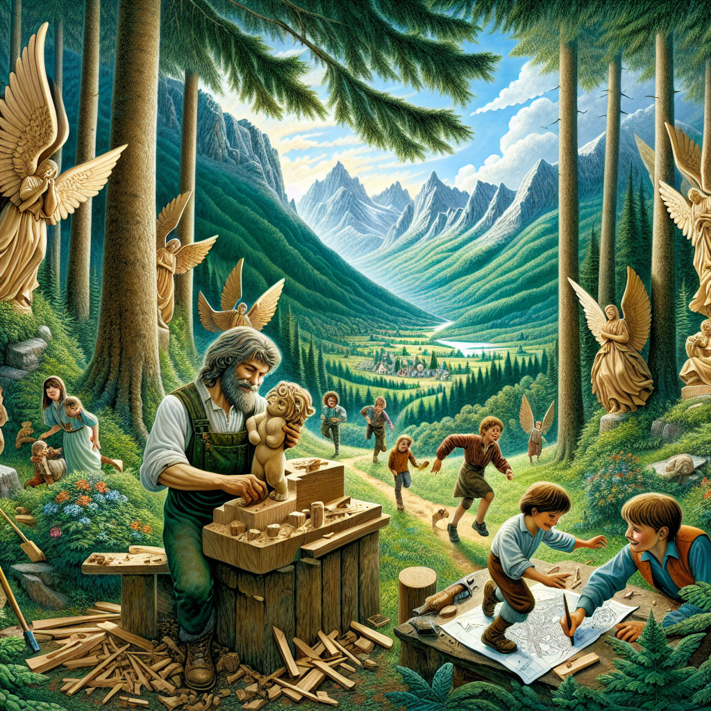 Bieszczadzkie anioły z lipowego drewna