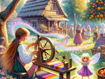 Prządka i srebrne nici lnu