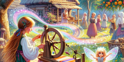 Prządka i srebrne nici lnu