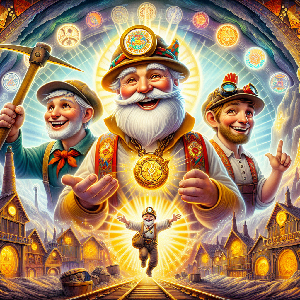 Skarbek i złoty kilof w kopalni